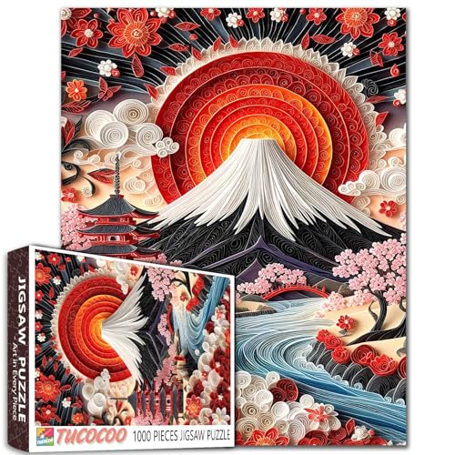 1000 Teile Puzzle für Erwachsene, Studenten, Berg Fuji, Kirschblüten, japanische Tempel, Sonnenuntergang, Landschaft, Szenische Puzzles, große Größe, 50,8 x 68,9 cm, buntes Herausforderungsgeschenk 1000 Teile Puzzle für Erwachsene, Studenten, Berg Fuji, Kirschblüten, japanische Tempel, Sonnenuntergang, Landschaft, Szenische Puzzles, große Größe, 50,8 x 68,9 cm, buntes Herausforderungsgeschenk von Tucocoo