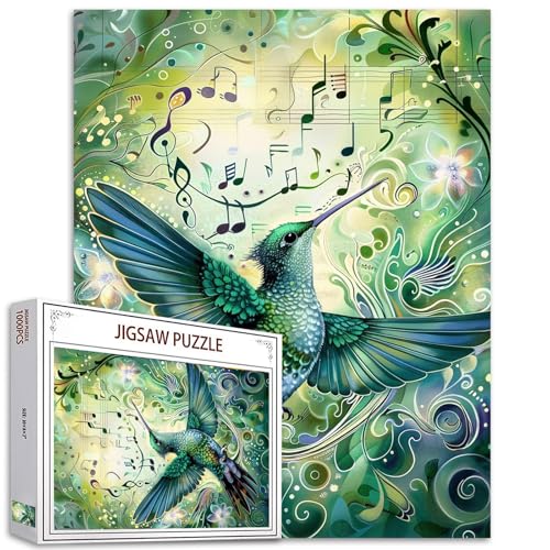1000 Teile Puzzle für Erwachsene - Kolibri Malerei Jigsaw Mit Phonetischem Symbol - Anspruchsvolle Familie Aktivität Spiel DIY Wanddekoration - Perfekt für Spiel-Nächte Geschenk von Tucocoo