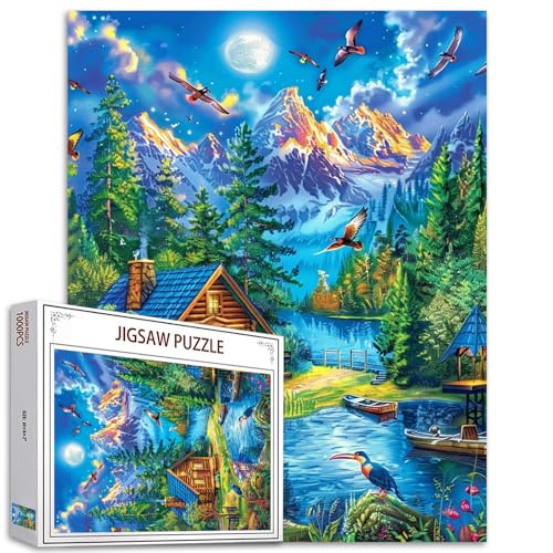 1000 Teile Puzzle für Erwachsene Landschaftsmalerei Puzzle natürliche Landschaft Puzzles anspruchsvolle Familie Aktivität Spiel DIY Puzzle Wanddekoration Familienpuzzle perfekt Spielabende Geschenk von Tucocoo