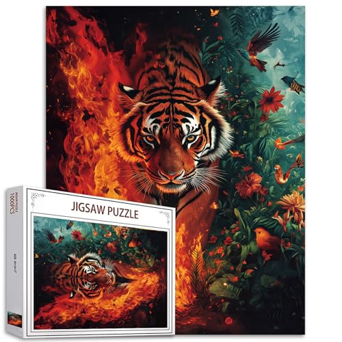1000 Teile Puzzle für Erwachsene Wildtier Wald Tiger Jigsaw Puzzle Verbrannte Waldreinen und Laubwälder Puzzles für anspruchsvolle Familienaktivität Spiel Kunst DIY Puzzle Wanddekoration Geschenke 1000 Teile Puzzle für Erwachsene Wildtier Wald Tiger Jigsaw Puzzle Verbrannte Waldreinen und Laubwälder Puzzles für anspruchsvolle Familienaktivität Spiel Kunst DIY Puzzle Wanddekoration Geschenke von Tucocoo
