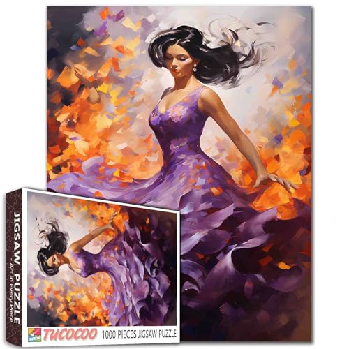 1000 Teile Puzzles für Erwachsene, Tänzerin in einem lila Kleid, Puzzle, Graffiti, Flamenco-Puzzle, Spiel, Flamenco-Puzzle, Wanddekoration, DIY-Bastelpuzzle, Tanzende Frau, Kunst für Heimdekoration 1000 Teile Puzzles für Erwachsene, Tänzerin in einem lila Kleid, Puzzle, Graffiti, Flamenco-Puzzle, Spiel, Flamenco-Puzzle, Wanddekoration, DIY-Bastelpuzzle, Tanzende Frau, Kunst für Heimdekoration von Tucocoo