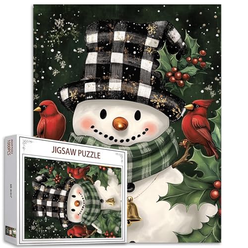 1000 Teile Puzzles für Erwachsene Weihnachten Schneemann mit grünem Schal Puzzle Winter Snowy 1000 Teile Puzzles Spiel Haus Xmas Wanddekoration DIY Handwerk Puzzle Xmas Winter Niedlich Schneemann 1000 Teile Puzzles für Erwachsene Weihnachten Schneemann mit grünem Schal Puzzle Winter Snowy 1000 Teile Puzzles Spiel Haus Xmas Wanddekoration DIY Handwerk Puzzle Xmas Winter Niedlich Schneemann von Tucocoo