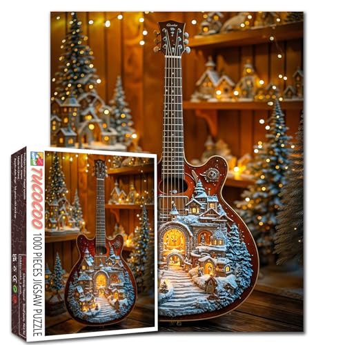 1000-teiliges Puzzle für Erwachsene, Weihnachtspuzzle, Weihnachtsstadt auf Gitarre, herausfordernde Familienaktivitäten, perfekt für Spielabende, Winter-Weihnachtspuzzle, Wandkunst-Dekoration 1000-teiliges Puzzle für Erwachsene, Weihnachtspuzzle, Weihnachtsstadt auf Gitarre, herausfordernde Familienaktivitäten, perfekt für Spielabende, Winter-Weihnachtspuzzle, Wandkunst-Dekoration von Tucocoo