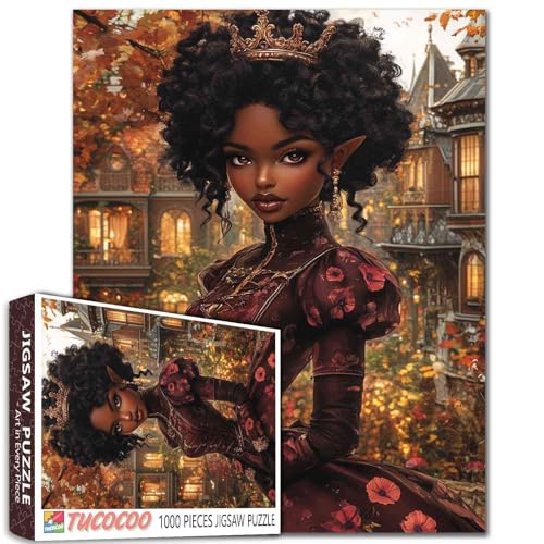 Afrika, schwarze Prinzessinnen-Puzzles für Erwachsene, 1000 Teile, schwarze Frauen-Puzzle, Kunst, Heimdekoration, Geschenk, Spielzeug, DIY, Handwerk, Vintage-Palast, Puzzlekunst für Familie, lustige Afrika, schwarze Prinzessinnen-Puzzles für Erwachsene, 1000 Teile, schwarze Frauen-Puzzle, Kunst, Heimdekoration, Geschenk, Spielzeug, DIY, Handwerk, Vintage-Palast, Puzzlekunst für Familie, lustige von Tucocoo