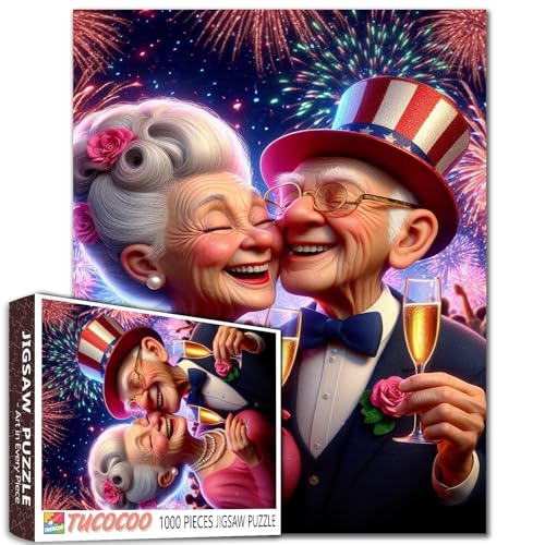 Alte Frau und Mann Jigsaw Puzzles 1000 Stücke für Erwachsene Altes Paar Feuerwerk Weingläser Nachthimmel Intellektuelle Dekomprimierung Spaß Familienspiel Entspannung Unterhaltung Aktivität Alte Frau und Mann Jigsaw Puzzles 1000 Stücke für Erwachsene Altes Paar Feuerwerk Weingläser Nachthimmel Intellektuelle Dekomprimierung Spaß Familienspiel Entspannung Unterhaltung Aktivität von Tucocoo