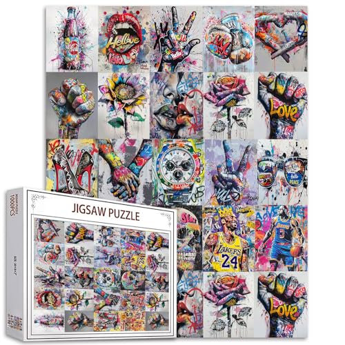 Banksy 1000 Stück Puzzles für Erwachsene Street Art Graffiti Puzzlespiele Bunte DIY Verschiedene Graffiti Puzzles für Zuhause Wanddekoration Kunst Familie Puzzle perfekt für Spieleabende 50x70cm Banksy 1000 Stück Puzzles für Erwachsene Street Art Graffiti Puzzlespiele Bunte DIY Verschiedene Graffiti Puzzles für Zuhause Wanddekoration Kunst Familie Puzzle perfekt für Spieleabende 50x70cm von Tucocoo