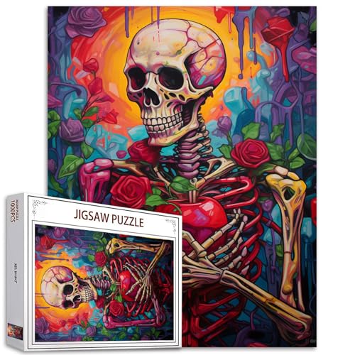Blumen Skelett Puzzles für Erwachsene 1000 Stück, Horror menschlichen Körper Anatomie 1000 Stück Jigsaw Puzzle, Home Decor Geburtstag Party Herausforderung Lernspielzeug Blumen Skelett Puzzles für Erwachsene 1000 Stück, Horror menschlichen Körper Anatomie 1000 Stück Jigsaw Puzzle, Home Decor Geburtstag Party Herausforderung Lernspielzeug von Tucocoo
