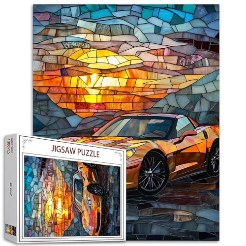 Buntglas-Supercar-Puzzle, 1000-teiliges Puzzle, 1000 Teile, Auto-Puzzles für Erwachsene, Teenager, Männer, klassische Autos, schnelle Auto-Puzzles, herausforderndes Puzzle, perfekt für Spielabende Buntglas-Supercar-Puzzle, 1000-teiliges Puzzle, 1000 Teile, Auto-Puzzles für Erwachsene, Teenager, Männer, klassische Autos, schnelle Auto-Puzzles, herausforderndes Puzzle, perfekt für Spielabende von Tucocoo