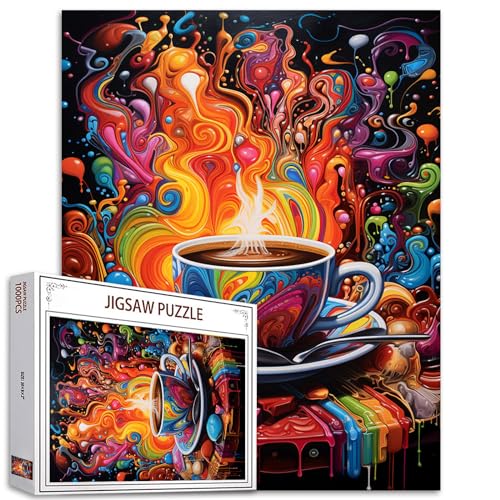 Cup of Coffee Jigsaw Puzzle 1000 Pieces Puzzles for Adults, Graffitic Breakfast Coffee Angel Jigsaw Puzzles for Challenging Family Activity Games DIY Puzzle for Home Wall Decor Gifts - 20 x 27 Inches Cup of Coffee Jigsaw Puzzle 1000 Pieces Puzzles for Adults, Graffitic Breakfast Coffee Angel Jigsaw Puzzles for Challenging Family Activity Games DIY Puzzle for Home Wall Decor Gifts - 20 x 27 Inches von Tucocoo