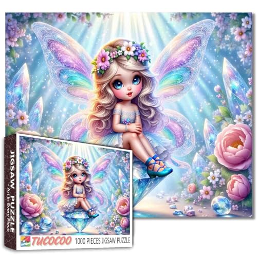 Fairy Winged Girl Puzzle, Fantasy-Glitzerkunst-Puzzle, 1000 Teile, Puzzle für Erwachsene, 68,6 x 50,8 cm, Puzzles für Familien, HD-Qualität, Mädchen und riesiges Diamant-Puzzle, Geschenk Fairy Winged Girl Puzzle, Fantasy-Glitzerkunst-Puzzle, 1000 Teile, Puzzle für Erwachsene, 68,6 x 50,8 cm, Puzzles für Familien, HD-Qualität, Mädchen und riesiges Diamant-Puzzle, Geschenk von Tucocoo