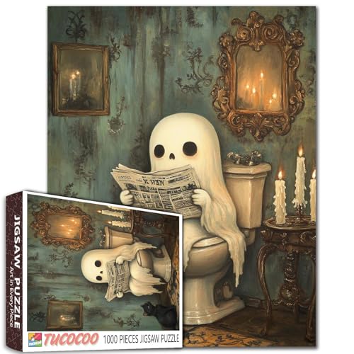 Ghost Halloween Jigsaw Puzzle 1000 Stück für Erwachsene Kerze Toilette Kleiner Teufel und Zeitung Perfekt für Familie Spiel Nächte Herausfordernd für Familie oder Freunde Spiel Lustige Geschenke Ghost Halloween Jigsaw Puzzle 1000 Stück für Erwachsene Kerze Toilette Kleiner Teufel und Zeitung Perfekt für Familie Spiel Nächte Herausfordernd für Familie oder Freunde Spiel Lustige Geschenke von Tucocoo