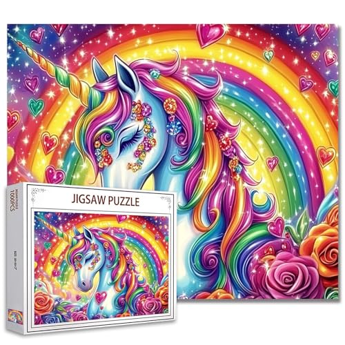 Glitzerndes Einhorn-Puzzle, Regenbogen-Pony Mit Bunten Edelsteinen, 1000 Teile für Erwachsene, 27 x 20 Zoll, HD-Qualität Geschenk, Familienaktivität, Perfekt für Spieleabende Glitzerndes Einhorn-Puzzle, Regenbogen-Pony Mit Bunten Edelsteinen, 1000 Teile für Erwachsene, 27 x 20 Zoll, HD-Qualität Geschenk, Familienaktivität, Perfekt für Spieleabende von Tucocoo