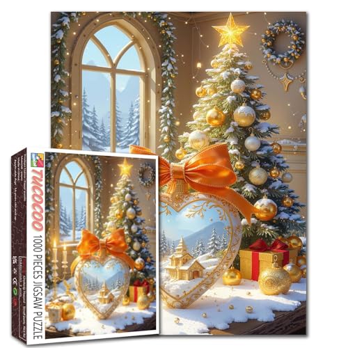Goldene Kirche Weihnachtsbaum Puzzle 1000 Teile Puzzle für Erwachsene Studenten Gemütliches Urlaubsdekor-Puzzle Winter Indoor Aktivität Schnee Fenster Blick 50,8 x 68,9 cm Friedliche Geschenkidee Goldene Kirche Weihnachtsbaum Puzzle 1000 Teile Puzzle für Erwachsene Studenten Gemütliches Urlaubsdekor-Puzzle Winter Indoor Aktivität Schnee Fenster Blick 50,8 x 68,9 cm Friedliche Geschenkidee von Tucocoo