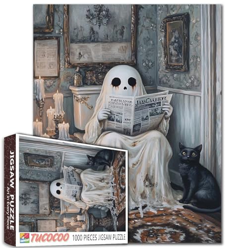 Halloween Geist Puzzle für Erwachsene Schwarze Katze Kerze Kleiner Geist DIY Handwerk Puzzles Entspannung Unterhaltung Aktivität Herausforderung für Familie oder Freunde Spiel Wanddekoration Halloween Geist Puzzle für Erwachsene Schwarze Katze Kerze Kleiner Geist DIY Handwerk Puzzles Entspannung Unterhaltung Aktivität Herausforderung für Familie oder Freunde Spiel Wanddekoration von Tucocoo