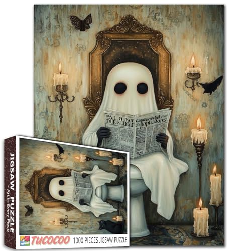 Halloween Ghost Jigsaw Puzzle 1000 Stücke für Erwachsene der Horror Kleiner Teufel Lesen Zeitungen Puzzle Herausfordernd Familie Aktivität Spiele Herausfordernd für Familie oder Freunde Spiel Halloween Ghost Jigsaw Puzzle 1000 Stücke für Erwachsene der Horror Kleiner Teufel Lesen Zeitungen Puzzle Herausfordernd Familie Aktivität Spiele Herausfordernd für Familie oder Freunde Spiel von Tucocoo