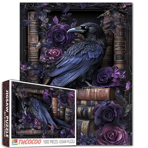 Halloween Lila Krahe und Bücher Puzzle für Erwachsene 1000 Stück Lila Blumen Lebendiges Puzzle Perfekt Familie Spaß Aktivität Herausfordernd für Familie oder Freunde Spiel Bildungsspiel Halloween Lila Krahe und Bücher Puzzle für Erwachsene 1000 Stück Lila Blumen Lebendiges Puzzle Perfekt Familie Spaß Aktivität Herausfordernd für Familie oder Freunde Spiel Bildungsspiel von Tucocoo