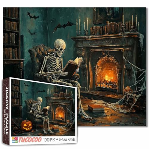 Halloween Skelett und Herd Puzzle für Erwachsene Schreckliche Kürbis Fledermaus Einzigartige Puzzles für Familie Spiel Nächte Entspannung Unterhaltung Aktivität Wandkunst Dekor Geschenk Halloween Skelett und Herd Puzzle für Erwachsene Schreckliche Kürbis Fledermaus Einzigartige Puzzles für Familie Spiel Nächte Entspannung Unterhaltung Aktivität Wandkunst Dekor Geschenk von Tucocoo