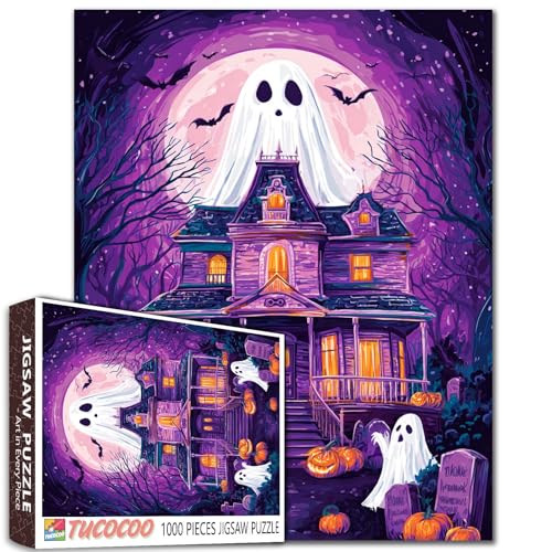 Haunted House Puzzle 1000 Teile für Erwachsene Geister Kürbisse und Vollmond Puzzle Gruselige Villa Nachtszene Puzzles Spaß Herbst Indoor Aktivität für Frauen Männer Halloween Puzzle Geschenk Haunted House Puzzle 1000 Teile für Erwachsene Geister Kürbisse und Vollmond Puzzle Gruselige Villa Nachtszene Puzzles Spaß Herbst Indoor Aktivität für Frauen Männer Halloween Puzzle Geschenk von Tucocoo