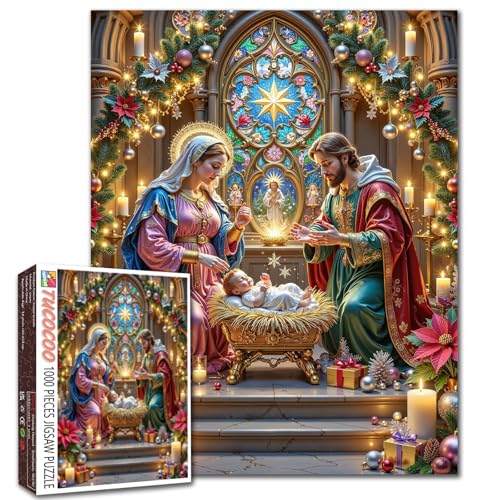 Heilige Nacht Kirchenszene 1000 Teile Puzzle für Erwachsene Studenten 50,8 x 68,9 cm Weihnachten Kerzenlicht Krippe Puzzle Festliche Dekoration Schöne religiöse Puzzles Geschenk für Feiertage Heilige Nacht Kirchenszene 1000 Teile Puzzle für Erwachsene Studenten 50,8 x 68,9 cm Weihnachten Kerzenlicht Krippe Puzzle Festliche Dekoration Schöne religiöse Puzzles Geschenk für Feiertage von Tucocoo
