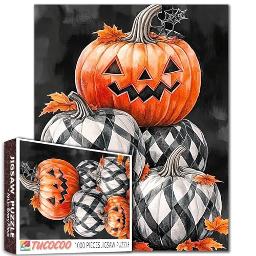 Herbsternte Kürbis-Vogelscheuche Puzzle, 1000 Teile Puzzle für Erwachsene, 68,6 x 50,8 cm, HD-Qualität, Erntedankfest, Herbst-Puzzle, Geschenk, Familienaktivität, perfekt für Spieleabend Herbsternte Kürbis-Vogelscheuche Puzzle, 1000 Teile Puzzle für Erwachsene, 68,6 x 50,8 cm, HD-Qualität, Erntedankfest, Herbst-Puzzle, Geschenk, Familienaktivität, perfekt für Spieleabend von Tucocoo