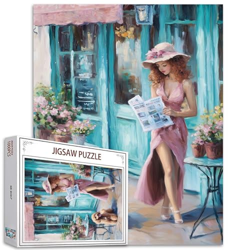 Impressionismus-Puzzles für Erwachsene, elegante Frau mit blondem Haar, Puzzle für Erwachsene, 1000 Teile, Mädchen- und Hunde-Puzzle, Kunst, Familienspiel, Erwachsenenpuzzle für Liebhaber, Geschenke Impressionismus-Puzzles für Erwachsene, elegante Frau mit blondem Haar, Puzzle für Erwachsene, 1000 Teile, Mädchen- und Hunde-Puzzle, Kunst, Familienspiel, Erwachsenenpuzzle für Liebhaber, Geschenke von Tucocoo