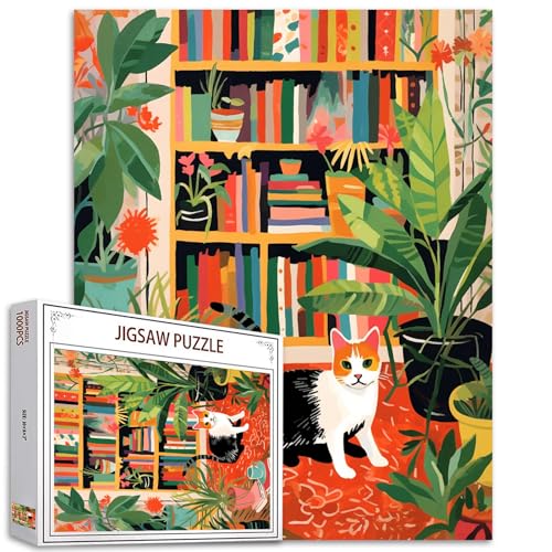 Kätzchen-Puzzle, 1000 Teile – niedliche faule Katzen Jigsaw Puzzle – herausforderndes Puzzle für Spieleabend, seltsame Katzen, Puzzle, Kunst, grüne Blätter, Kindergarten, Kunst, Puzzle, 68,6 x 53,3 cm Kätzchen-Puzzle, 1000 Teile – niedliche faule Katzen Jigsaw Puzzle – herausforderndes Puzzle für Spieleabend, seltsame Katzen, Puzzle, Kunst, grüne Blätter, Kindergarten, Kunst, Puzzle, 68,6 x 53,3 cm von Tucocoo