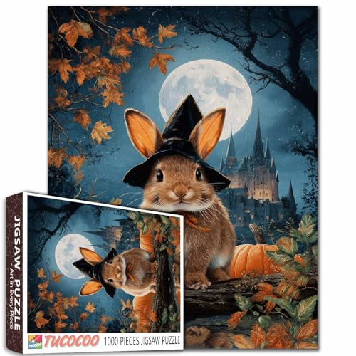 Kaninchen & Hexenhut Puzzles für Erwachsene 1000 Teile Bunny Puzzle Kunst Erwachsene Halloween Nachtschloss 1000 Teile Halloween Kürbis Jigsaw Puzzles Wanddekoration Kaninchen & Hexenhut Puzzles für Erwachsene 1000 Teile Bunny Puzzle Kunst Erwachsene Halloween Nachtschloss 1000 Teile Halloween Kürbis Jigsaw Puzzles Wanddekoration von Tucocoo