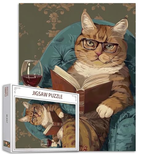 Katze trinkt Rotwein Jigsaw Puzzles für Erwachsene 1000 Stück lustige Jigsaw Puzzle Kunst 27 x 20 Zoll Bunte DIY-Puzzles für Heimdekoration Familie Puzzle perfekt für Spieleabende Katze trinkt Rotwein Jigsaw Puzzles für Erwachsene 1000 Stück lustige Jigsaw Puzzle Kunst 27 x 20 Zoll Bunte DIY-Puzzles für Heimdekoration Familie Puzzle perfekt für Spieleabende von Tucocoo