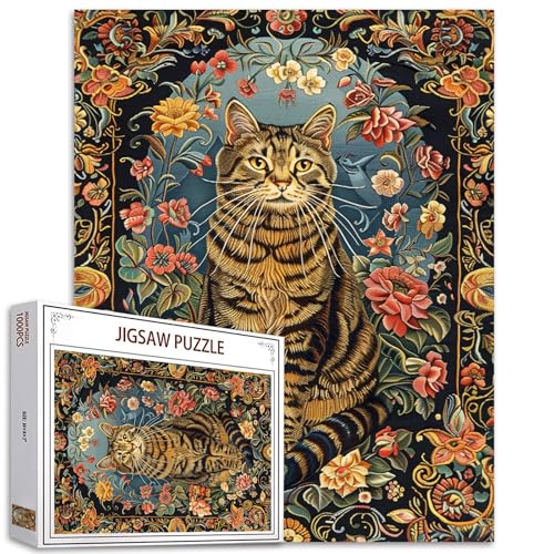 Katzenpuzzle für Erwachsene, 1000 Teile, Puzzles für Erwachsene, klassische Blumen, bunte Puzzle-Kunst, 68,6 x 50,8 cm, Puzzles für Familien, HD-Qualität, Tarot-Katzen-Puzzle, Kunst, perfekt für Katzenpuzzle für Erwachsene, 1000 Teile, Puzzles für Erwachsene, klassische Blumen, bunte Puzzle-Kunst, 68,6 x 50,8 cm, Puzzles für Familien, HD-Qualität, Tarot-Katzen-Puzzle, Kunst, perfekt für von Tucocoo