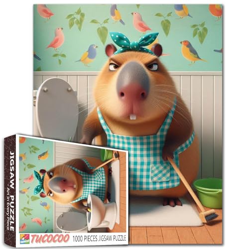 Klagende Maus Scrub Toilette Jigsaw Puzzles 1000 Stücke für Erwachsene Fenster Tiere Saubere Toiletten Badezimmer Puzzles Relaxation Entertainment Activity Living Room Wall Decoration 19.7 x 27.6 Zoll Klagende Maus Scrub Toilette Jigsaw Puzzles 1000 Stücke für Erwachsene Fenster Tiere Saubere Toiletten Badezimmer Puzzles Relaxation Entertainment Activity Living Room Wall Decoration 19.7 x 27.6 Zoll von Tucocoo