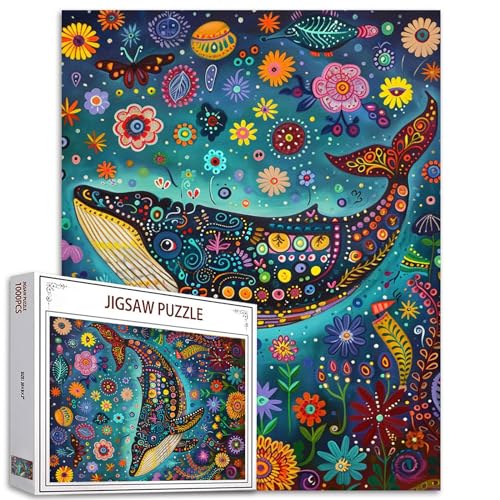 Large Whales Jigsaw Puzzle 1000 Pieces Puzzles for Adults, Deep-sea Monster Jigsaw Puzzles for Challenging Family Activity Games DIY Puzzle for Home Wall Decor Gifts - 20 x 27 Inches von Tucocoo