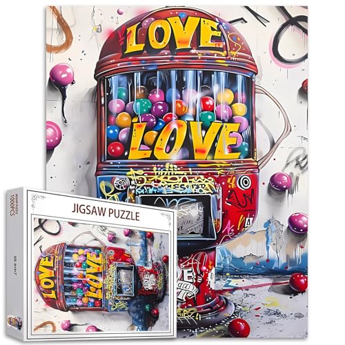 Liebe Graffiti Spiel Puzzles Erwachsene Baum Banksy Street Style Puzzle 1000 Stück Bunte herausfordernde perfekte Spiel Nächte DIY Wanddekoration handgemachte Geschenke Weihnachten Neujahr Geburtstag von Tucocoo