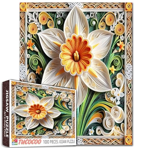 Lilie Blume Jigsaw Puzzles für Erwachsene Pflanzen Blatt Puzzles Lustige Geschenke Gehirn Herausforderung Intellektuelle Dekomprimieren Spaß Familienspiel Beste für Familie Spiel von Tucocoo