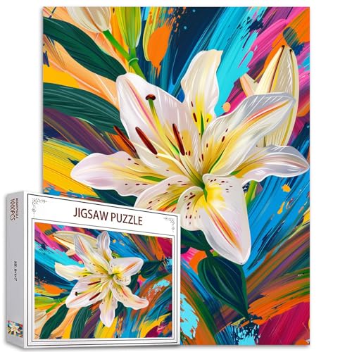 Lily Blume Puzzle 1000 Stücke Puzzles für Erwachsene,Schöne Blumen Puzzles für herausfordernde Familienaktivität Spiele DIY Bunte Stil Puzzle für Home Wall Decor Geschenke Lily Blume Puzzle 1000 Stücke Puzzles für Erwachsene,Schöne Blumen Puzzles für herausfordernde Familienaktivität Spiele DIY Bunte Stil Puzzle für Home Wall Decor Geschenke von Tucocoo