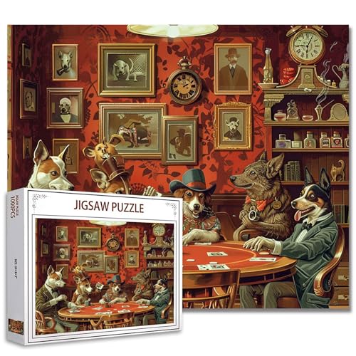 Lustige Tiere Puzzles für Erwachsene,1000 Teile,Hund Spielen Kunst Puzzle,Gentleman Hund DIY Puzzles für Home Decoration, Multicolor Familie Puzzle Dekoration,Perfekt für Spiele Abende Lustige Tiere Puzzles für Erwachsene,1000 Teile,Hund Spielen Kunst Puzzle,Gentleman Hund DIY Puzzles für Home Decoration, Multicolor Familie Puzzle Dekoration,Perfekt für Spiele Abende von Tucocoo