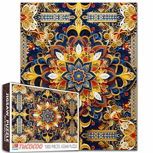Mandala Blumen Jigsaw Puzzles für Erwachsene Kaleidoskop Goldene Magie Puzzles Perfekt Familie Spaß Aktivität Entspannung Unterhaltung Aktivität Unmöglich Schwer Schwierig Herausfordernd für Mandala Blumen Jigsaw Puzzles für Erwachsene Kaleidoskop Goldene Magie Puzzles Perfekt Familie Spaß Aktivität Entspannung Unterhaltung Aktivität Unmöglich Schwer Schwierig Herausfordernd für von Tucocoo