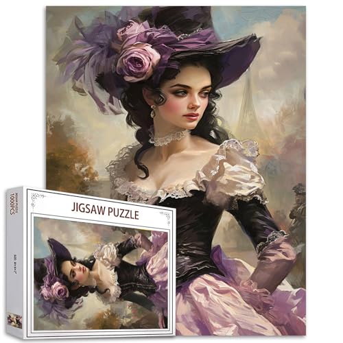 Mittelalterliche Frauen Puzzle Spiele 1000 Stück Jigsaw Puzzle für Erwachsene Herausfordernde Puzzle perfekt für Spiel Nächte Hofdame Fischgrätenrock Prinzessin 1000 Stück Puzzle Fertige Größe ist von Tucocoo