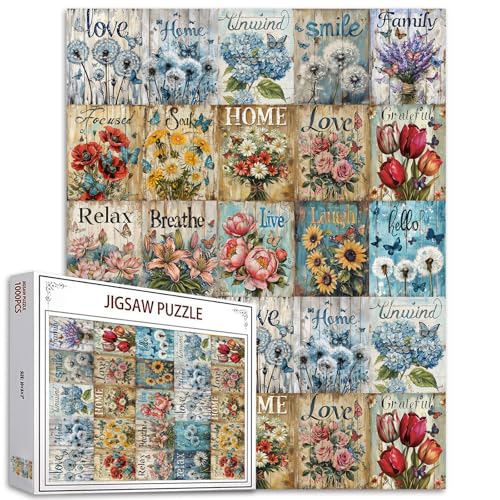Moderne Puzzles für Erwachsene 1000 Stück Retro Book Shop Jigsaw Puzzle für Erwachsene Herausfordernde Puzzle perfekt für Spiel Bibliothek Puzzle Kunst für Familienspaß Erwachsene Puzzle Spiele von Tucocoo