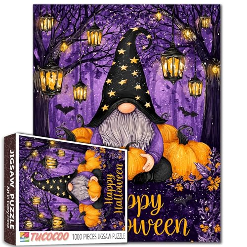 Niedliches Zwerg-Puzzle für Erwachsene 1000 Teile Kürbis im lila Wald Leuchtende Laterne bei Nacht gruseliges Herbstpuzzle lustiges Geschenk für Frauen Männer Teenager Spiel Niedliches Zwerg-Puzzle für Erwachsene 1000 Teile Kürbis im lila Wald Leuchtende Laterne bei Nacht gruseliges Herbstpuzzle lustiges Geschenk für Frauen Männer Teenager Spiel von Tucocoo
