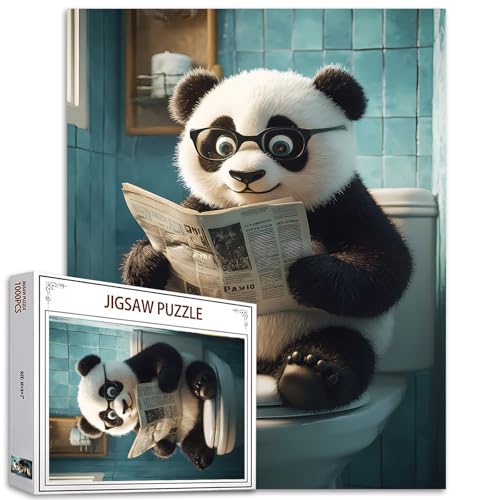Panda Read Newspaper 1000 Piece Jigsaw Puzzles for Adults Animal Go Toilet Puzzles Wildlife Toilet Puzzle Challenging Family Activity Games Colorful DIY Craft Puzzle for Home Decor Gifts Panda Read Newspaper 1000 Piece Jigsaw Puzzles for Adults Animal Go Toilet Puzzles Wildlife Toilet Puzzle Challenging Family Activity Games Colorful DIY Craft Puzzle for Home Decor Gifts von Tucocoo