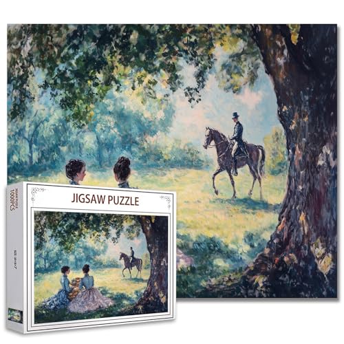 Puzzle 1000 Teile Puzzles für Erwachsene Monet Style Picknick Frau Puzzles für Erwachsene 1000 Teile Vintage British Style Jigsaw Puzzles für Erwachsene Malerei 1000 Teile von Tucocoo