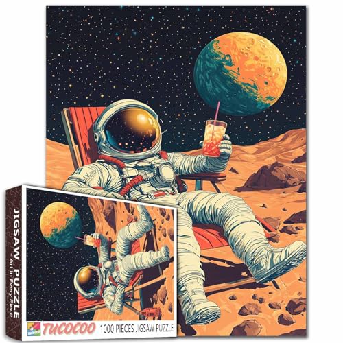 Puzzle Astronaut auf dem Mars, trinkende Cocktails für Erwachsene, 1000 Teile, Weltraum, Sonnenbaden, Kunstpuzzles für anspruchsvolle Familienaktivitäten, buntes Bastelpuzzle für Heimdekoration Puzzle Astronaut auf dem Mars, trinkende Cocktails für Erwachsene, 1000 Teile, Weltraum, Sonnenbaden, Kunstpuzzles für anspruchsvolle Familienaktivitäten, buntes Bastelpuzzle für Heimdekoration von Tucocoo