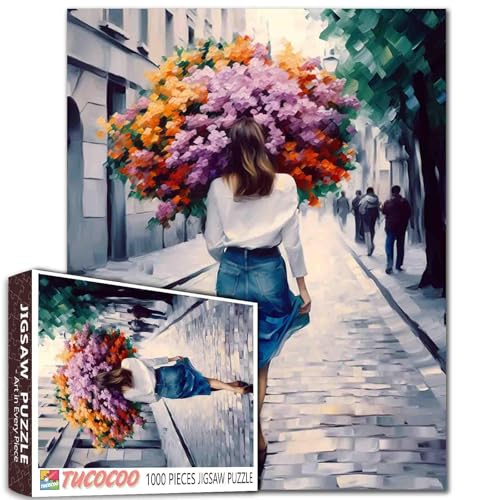 Puzzle mit Blumenstrauß, Ölgemälde, Kunst, 1000 Teile, Puzzle für Erwachsene, 68,6 x 50,8 cm, Puzzles für Familien, HD-Qualität, schönes Badezimmer-Puzzle, Geschenk, Aktivitätsspielabend Puzzle mit Blumenstrauß, Ölgemälde, Kunst, 1000 Teile, Puzzle für Erwachsene, 68,6 x 50,8 cm, Puzzles für Familien, HD-Qualität, schönes Badezimmer-Puzzle, Geschenk, Aktivitätsspielabend von Tucocoo
