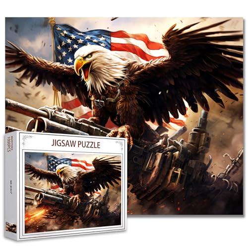 Puzzle mit Glatzenadler-Flügeln für Erwachsene, 1000 Teile, amerikanische Flagge, Kriegspistole, Puzzle, 50,8 x 68,6 cm, DIY-Puzzles für Heimdekoration, Geschenke, Familienherausforderung, perfekt für Puzzle mit Glatzenadler-Flügeln für Erwachsene, 1000 Teile, amerikanische Flagge, Kriegspistole, Puzzle, 50,8 x 68,6 cm, DIY-Puzzles für Heimdekoration, Geschenke, Familienherausforderung, perfekt für von Tucocoo
