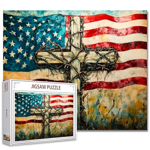 Puzzle mit USA-Flagge, 1000 Teile für Erwachsene, amerikanische Standard-Kreuzdorn-Puzzles für anspruchsvolle Familienaktivitäten, DIY, buntes Puzzle für Zuhause, Wanddekoration, Geschenke, 50,8 x Puzzle mit USA-Flagge, 1000 Teile für Erwachsene, amerikanische Standard-Kreuzdorn-Puzzles für anspruchsvolle Familienaktivitäten, DIY, buntes Puzzle für Zuhause, Wanddekoration, Geschenke, 50,8 x von Tucocoo