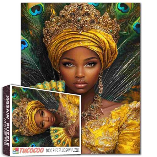 Puzzle mit afrikanischen Königin, 1000 Teile für Erwachsene, Afro-Frauen-Mal-Puzzle, afrikanische Frauen, Puzzle-Spiel, modisches Modell, Wanddekoration, Bastelpuzzle, Kunst Puzzle mit afrikanischen Königin, 1000 Teile für Erwachsene, Afro-Frauen-Mal-Puzzle, afrikanische Frauen, Puzzle-Spiel, modisches Modell, Wanddekoration, Bastelpuzzle, Kunst von Tucocoo