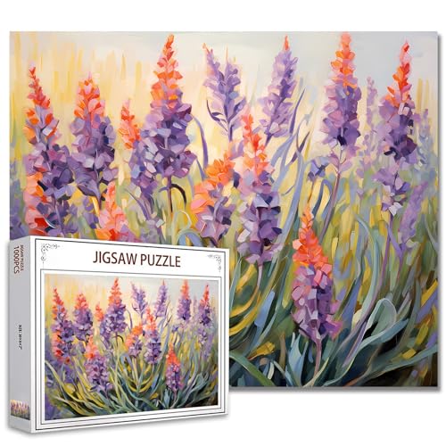 Puzzle mit bunten Blumen, Lavendelgrünes Gras, 1000 Teile, Puzzle für Erwachsene, 68,6 x 50,8 cm, Puzzles für Familien, HD-Qualität, Blumen-Puzzle, Geschenk, Familienaktivität, perfekt für Spieleabend Puzzle mit bunten Blumen, Lavendelgrünes Gras, 1000 Teile, Puzzle für Erwachsene, 68,6 x 50,8 cm, Puzzles für Familien, HD-Qualität, Blumen-Puzzle, Geschenk, Familienaktivität, perfekt für Spieleabend von Tucocoo