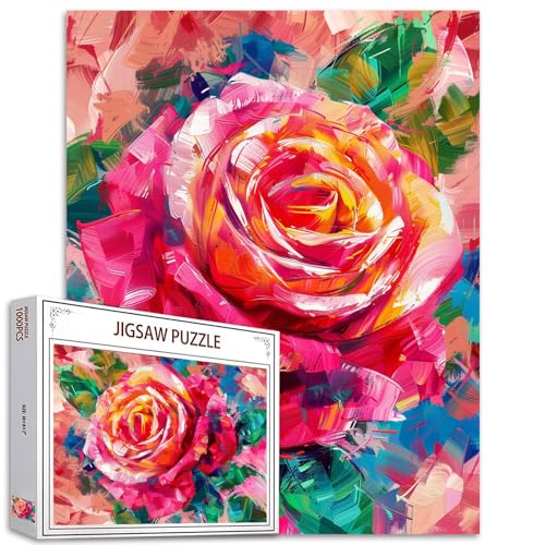 Rosa Rosen Puzzle 1000 Stücke Puzzles für Erwachsene,Schöne Blumen Puzzle Puzzles für herausfordernde Familienaktivität Spiele DIY Puzzle für Home Wall Decor Geschenke €20 x 27 Zoll von Tucocoo
