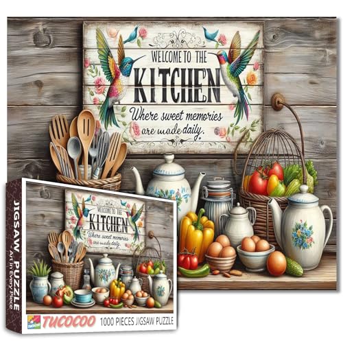 Rustikale Küche 1000 Teile Puzzles für Erwachsene Vintage Bauernhaus Puzzle Stillleben Puzzle für Erwachsene Inspirierende Malerei Puzzle Herausfordernde Spiel Spielzeug Rustikale Küche 1000 Teile Puzzles für Erwachsene Vintage Bauernhaus Puzzle Stillleben Puzzle für Erwachsene Inspirierende Malerei Puzzle Herausfordernde Spiel Spielzeug von Tucocoo
