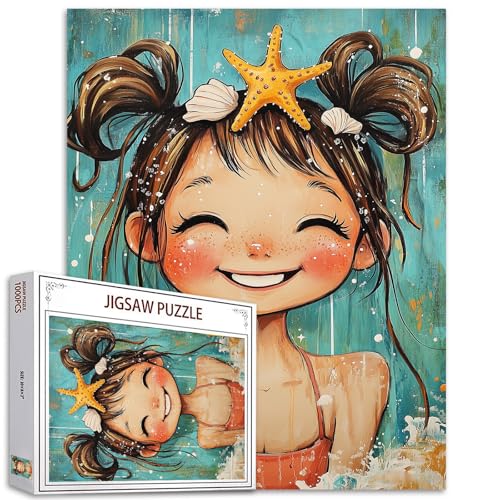 Sommer-Puzzle, helles Lächeln für Erwachsene, 1000 Teile, 68,6 x 50,8 cm, Puzzles für Familien, Schwimmen, süßes Mädchen-Puzzle, Geschenk, perfekt für Partyspiel-Geschenke Sommer-Puzzle, helles Lächeln für Erwachsene, 1000 Teile, 68,6 x 50,8 cm, Puzzles für Familien, Schwimmen, süßes Mädchen-Puzzle, Geschenk, perfekt für Partyspiel-Geschenke von Tucocoo